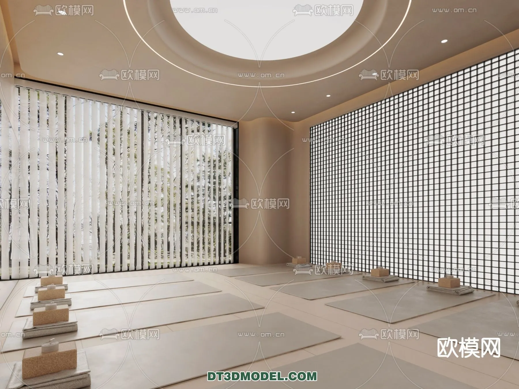 Yoga Room With Thoughtful Design – 3D Scenes – 063