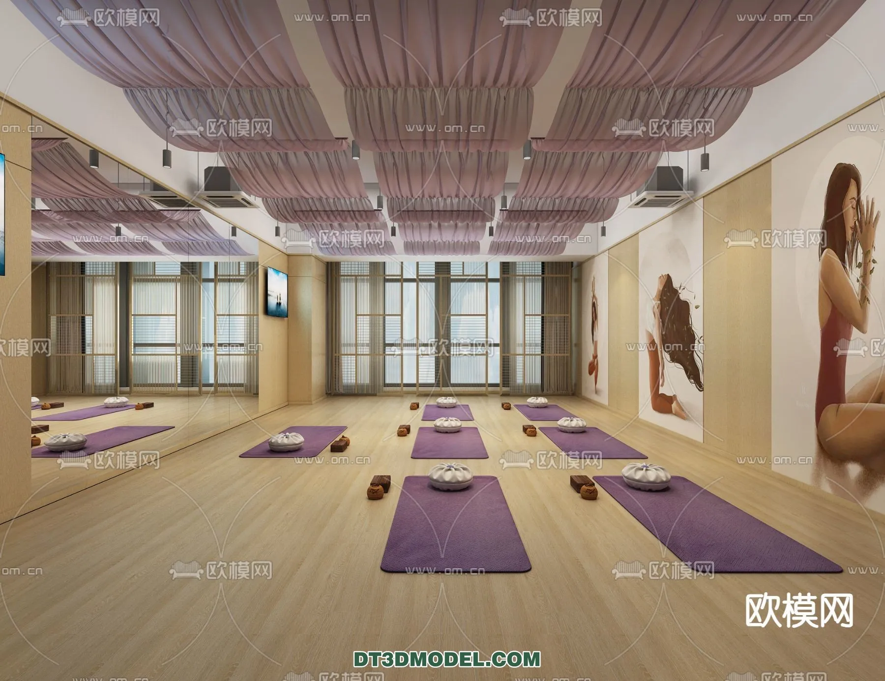 Yoga Room With Thoughtful Design – 3D Scenes – 069