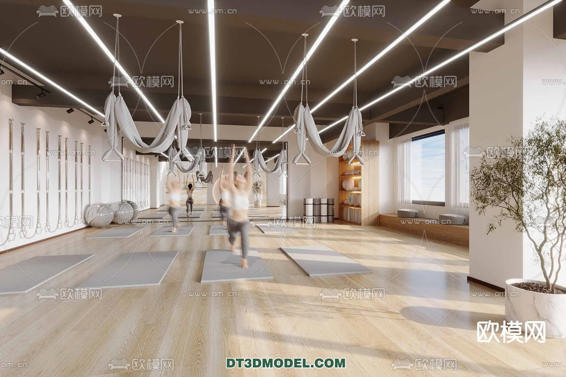 Yoga Room With Thoughtful Design – 3D Scenes – 079