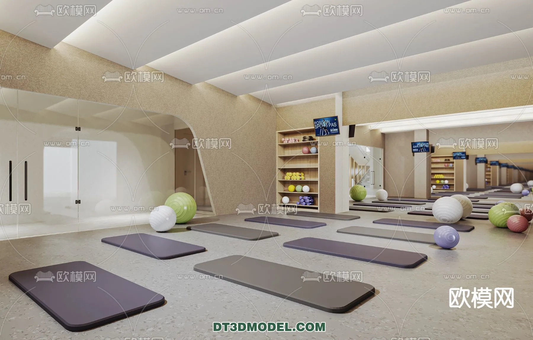 Yoga Room With Thoughtful Design – 3D Scenes – 081