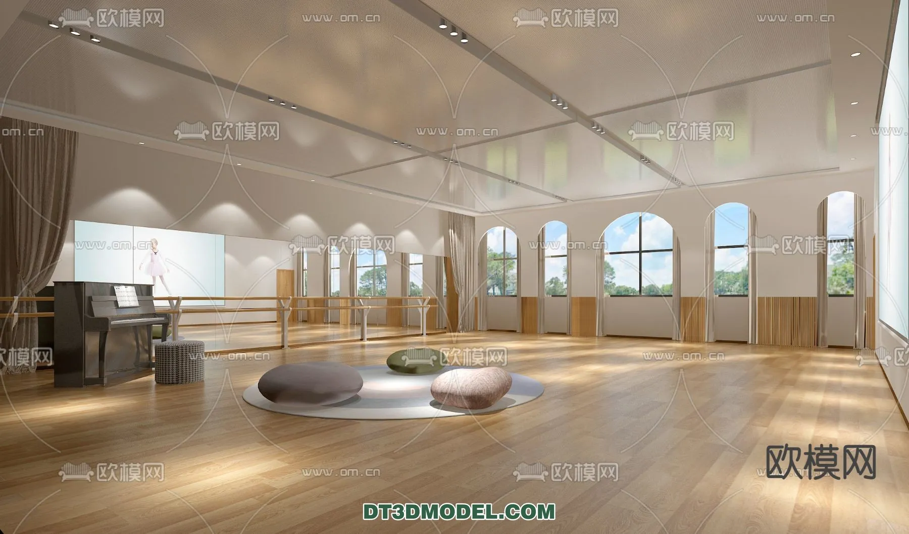 Yoga Room With Thoughtful Design – 3D Scenes – 083