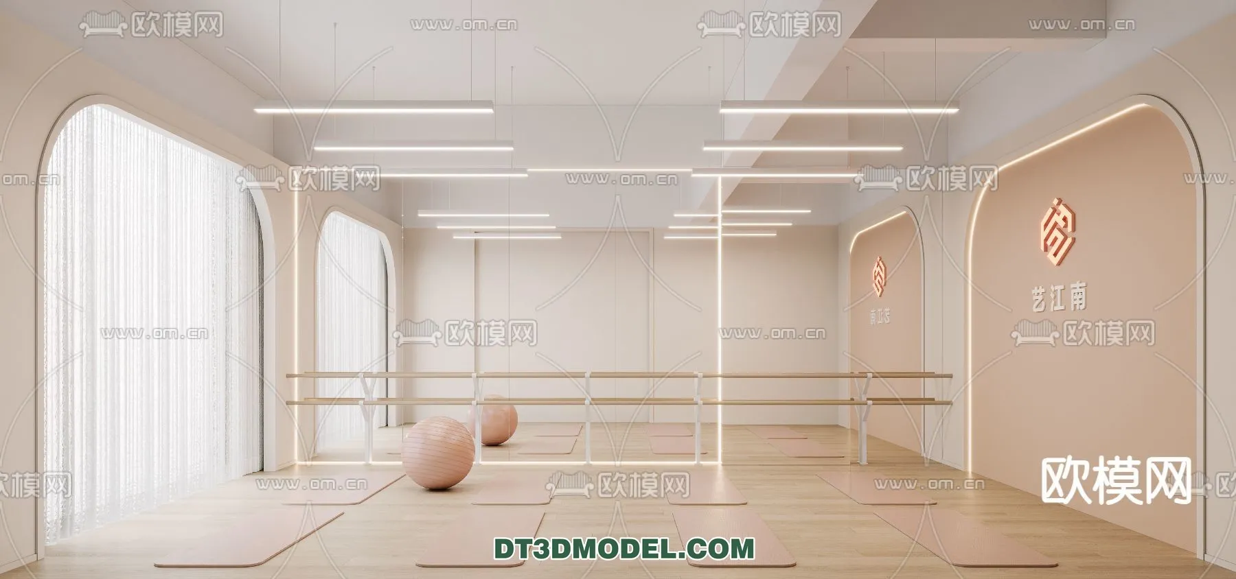 Yoga Room With Thoughtful Design – 3D Scenes – 086