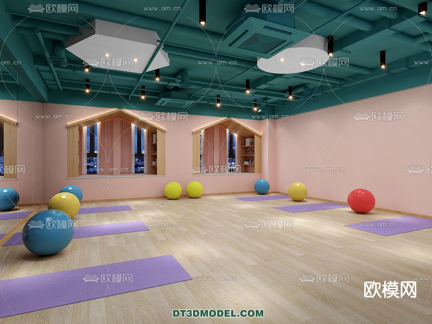 Yoga Room With Thoughtful Design – 3D Scenes – 093