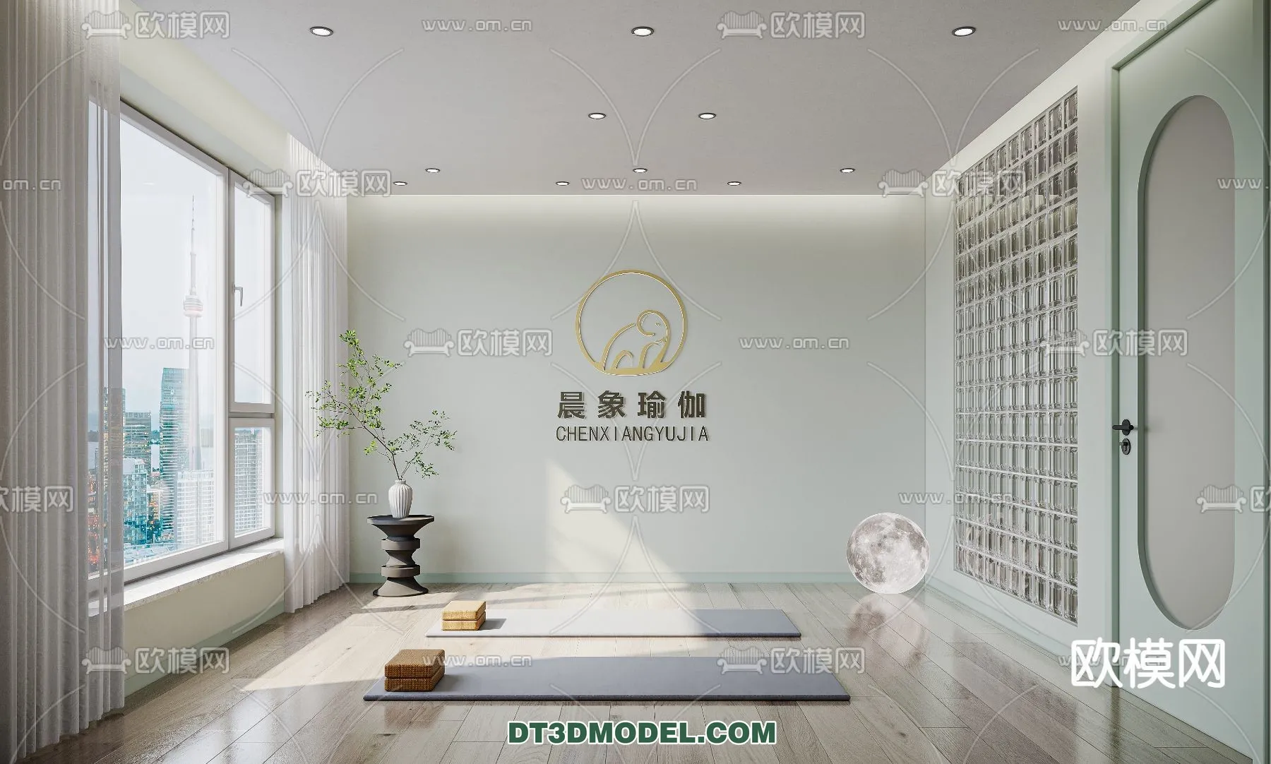 Yoga Room With Thoughtful Design – 3D Scenes – 094