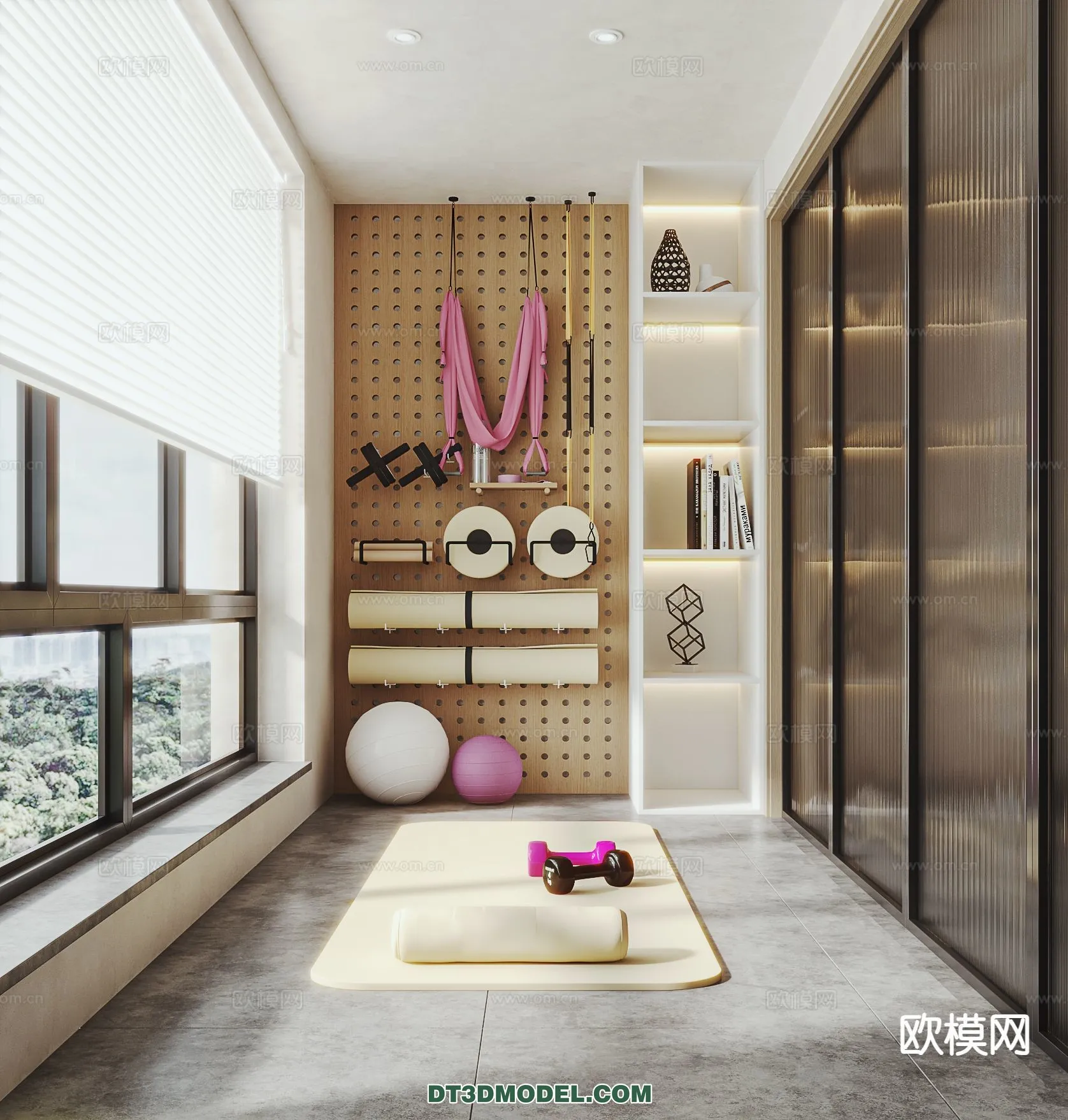 Yoga Room With Thoughtful Design – 3D Scenes – 098