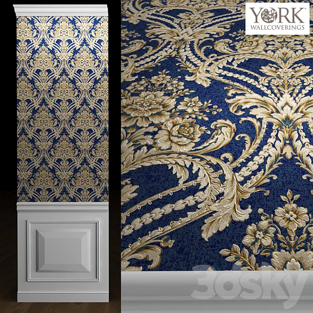 York Wallcoverings DAMASK Wallpaper 3DS Max Model