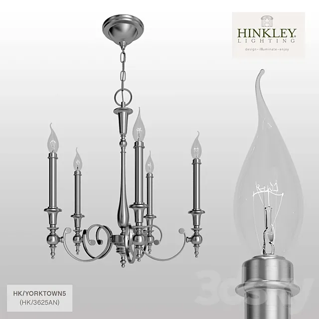 Yorktown 5Lt Chandelier 3ds Max