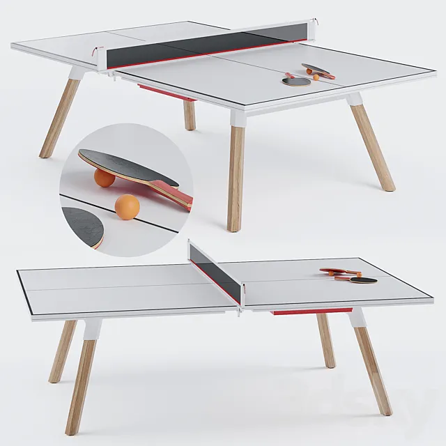 You and Me HPL Tennis Table with Accessories 3ds Max