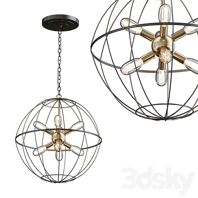 YOUNG HOUSE LOVE LARGE WIRE GLOBE SPUTNIK CHANDELIER 3ds Max