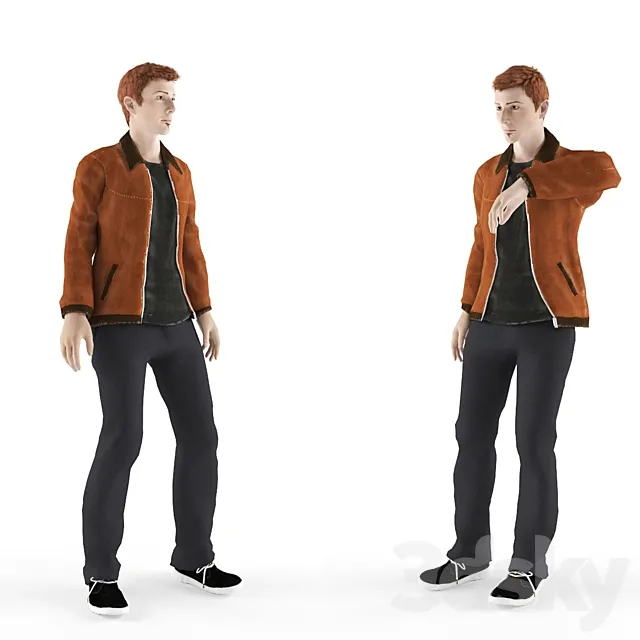 Young man in a jacket 3DS Max Model