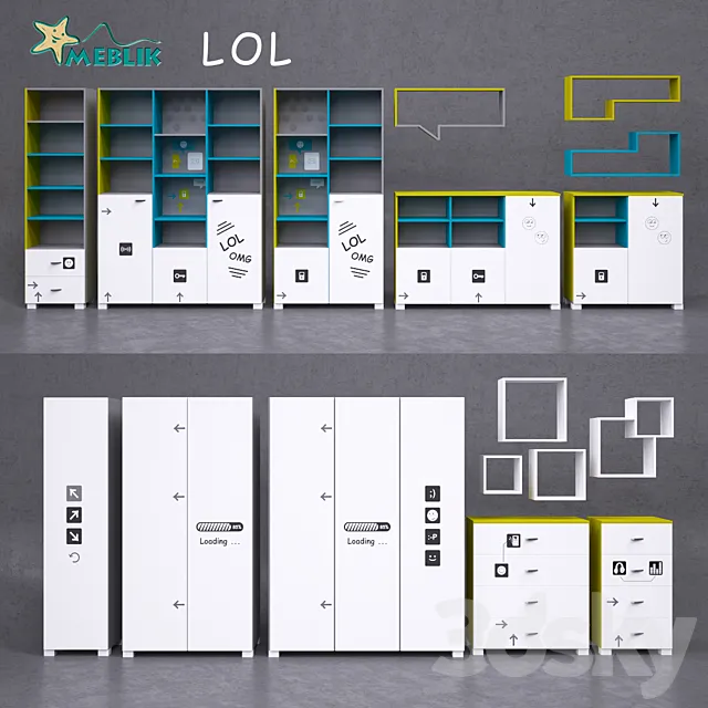 Youth furniture LOL-Cases racks 3ds Max