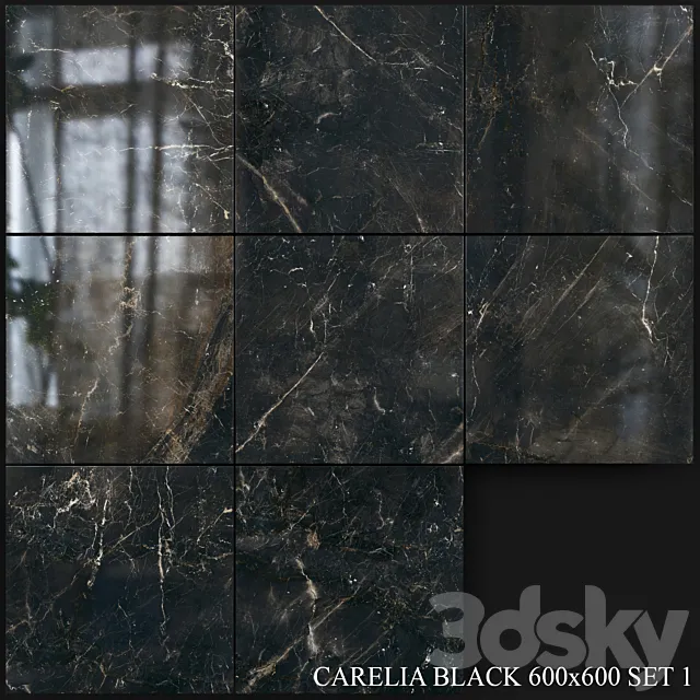 Yurtbay Seramik Carelia Black 600×600 Set 1 3ds Max