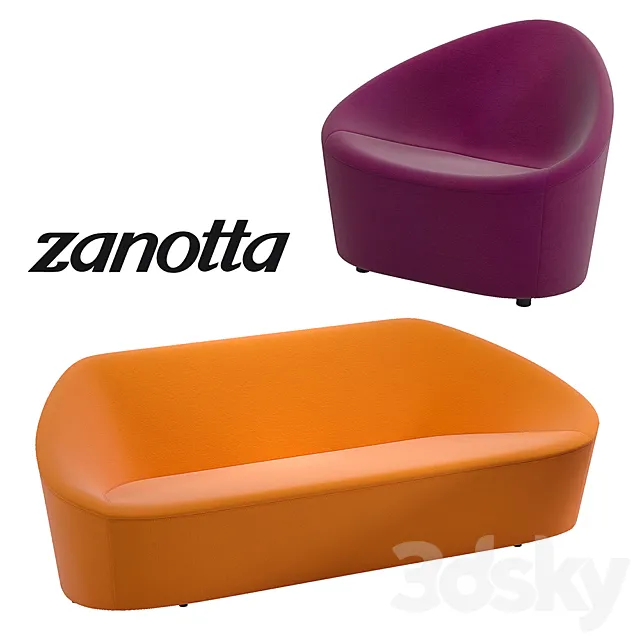 Zanotta Club 1010 sofa & armchair 3DSMax File