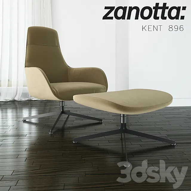 Zanotta – Kent 895 with ottoman 3DSMax File