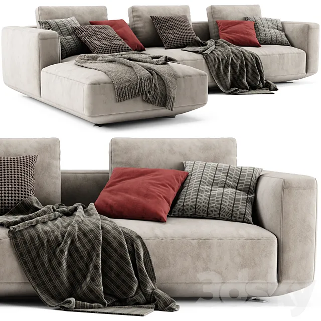 Zanotta Pianoalto Chaise Longue Sofa 3ds Max