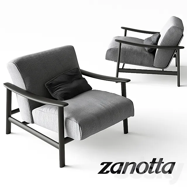 Zanotta Sushi Armchair Grey 3DS Max Model