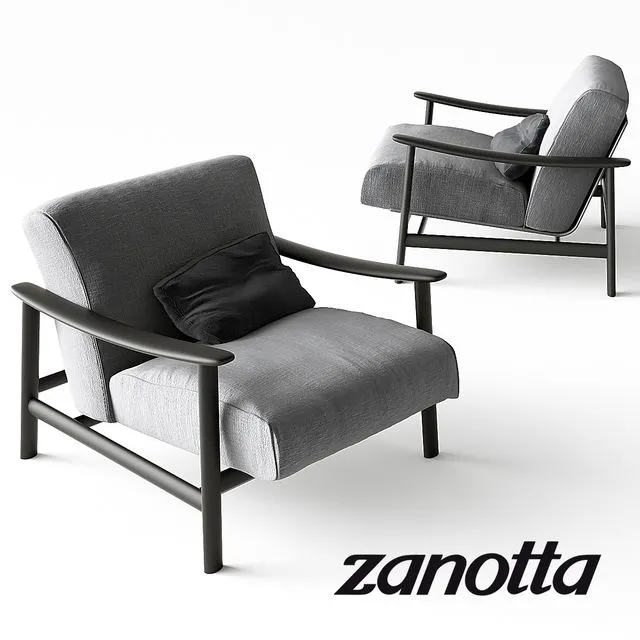 Zanotta Sushi Armchair Grey 3dsMax Model
