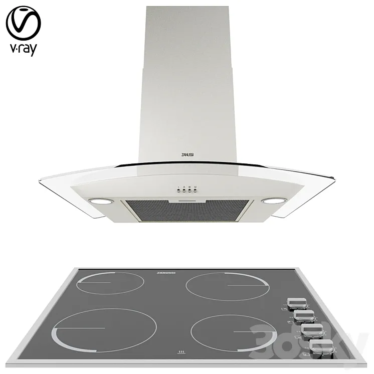 Zanussi Cooker Hood and Electric Hob 3DS Max