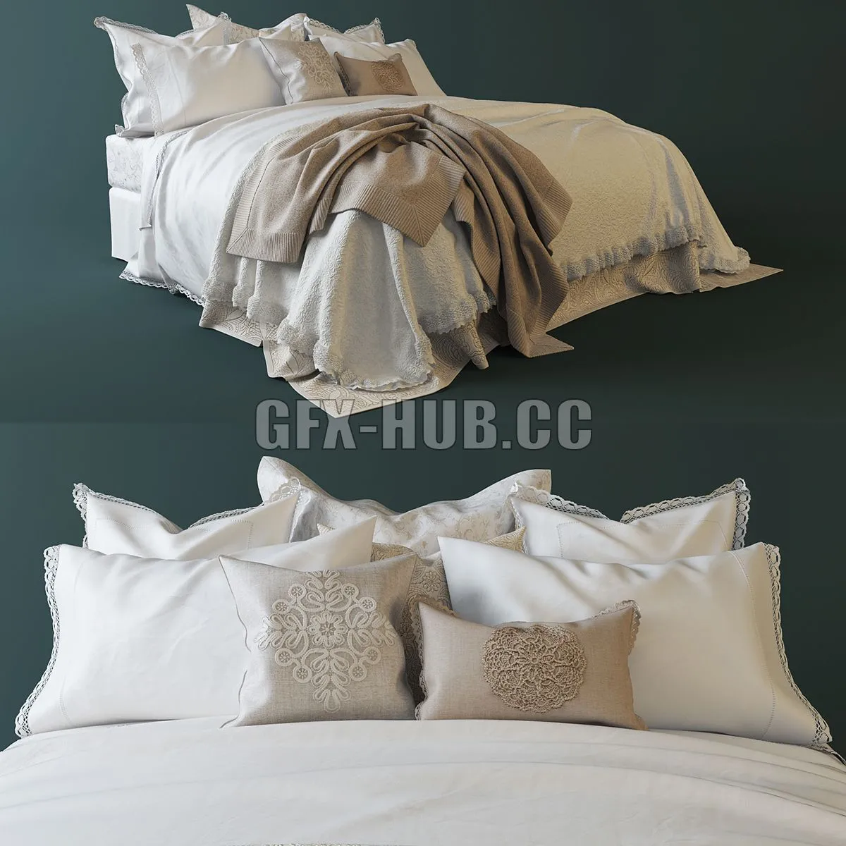 Zara Home Bed 3dsMax Model