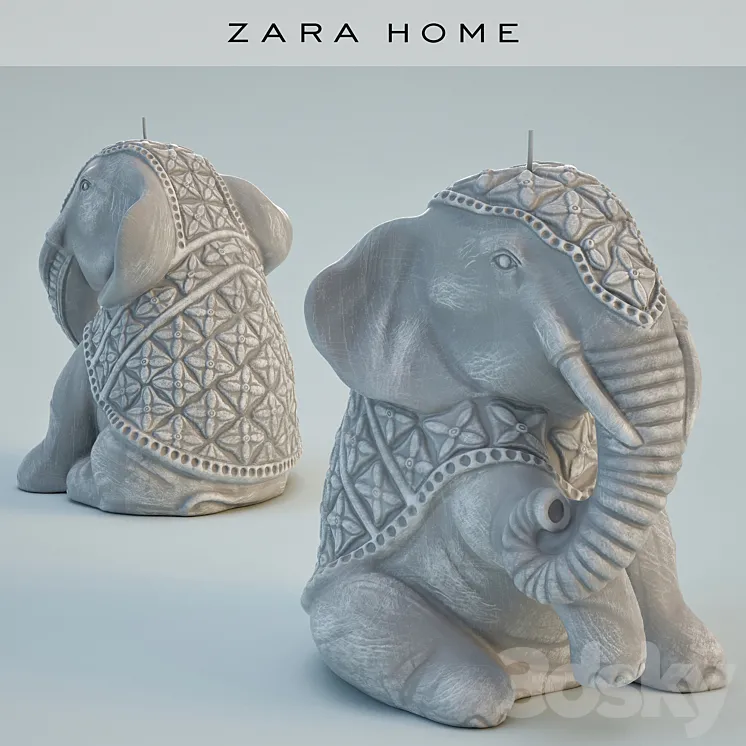 Zara home candle Seated Elephant 3DS Max
