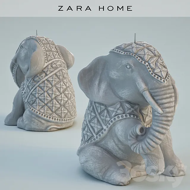 Zara home candle Seated Elephant 3DSMax File