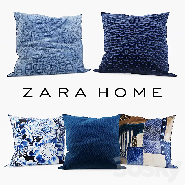 Zara Home – Decorative Pillows set 1 3DSMax File