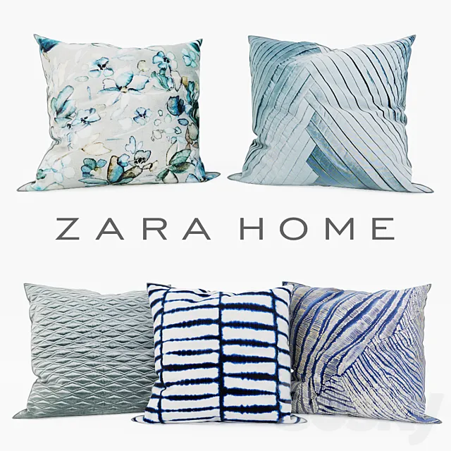 Zara Home – Decorative Pillows set 10 3DSMax File