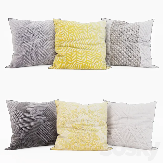 Zara Home – Decorative Pillows set 20 3DS Max Model