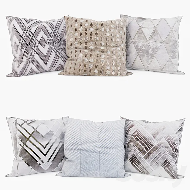 Zara Home – Decorative Pillows set 23 3DSMax File