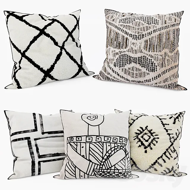 Zara Home – Decorative Pillows set 41 3DS Max Model