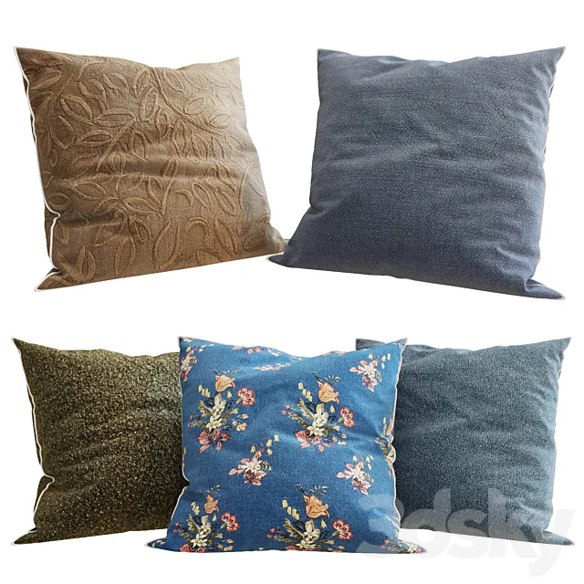 Zara Home – Decorative Pillows set 68 3DSMax File