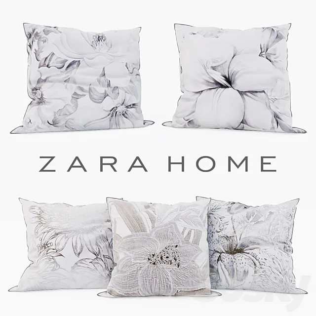 Zara Home – Decorative Pillows set 8 3DSMax File