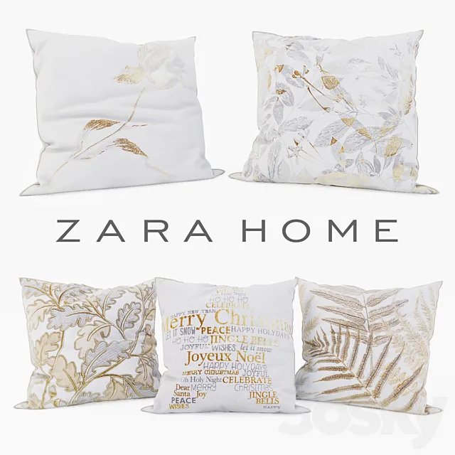 Zara Home – Decorative Pillows set 9 3DS Max Model