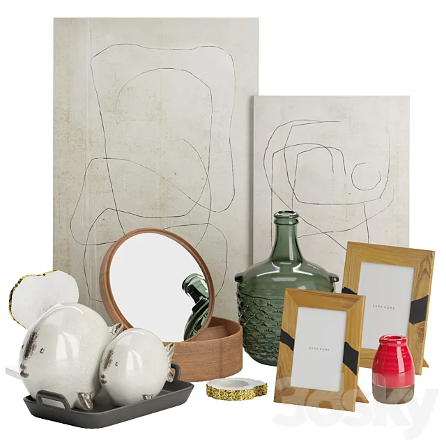 Zara Home Decorative Set No.1 3DS Max Model
