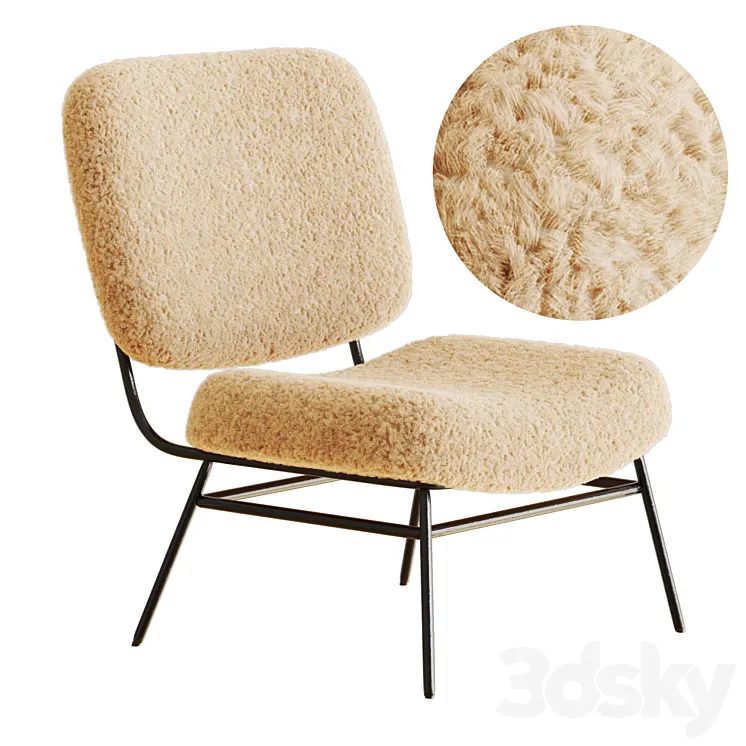 ZARA HOME FAUX SHEARLING CHAIR 3DS Max Model