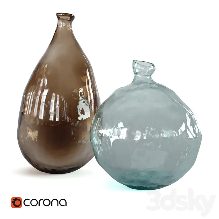 Zara home glass vases 3DS Max
