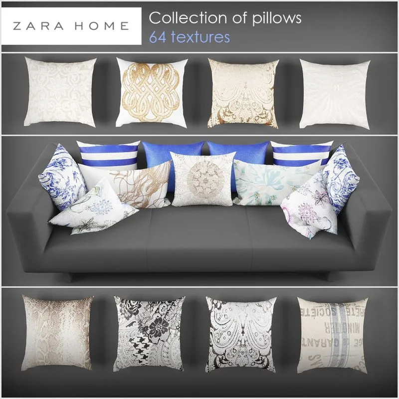 Zara Home pillows set 3dsMax Model