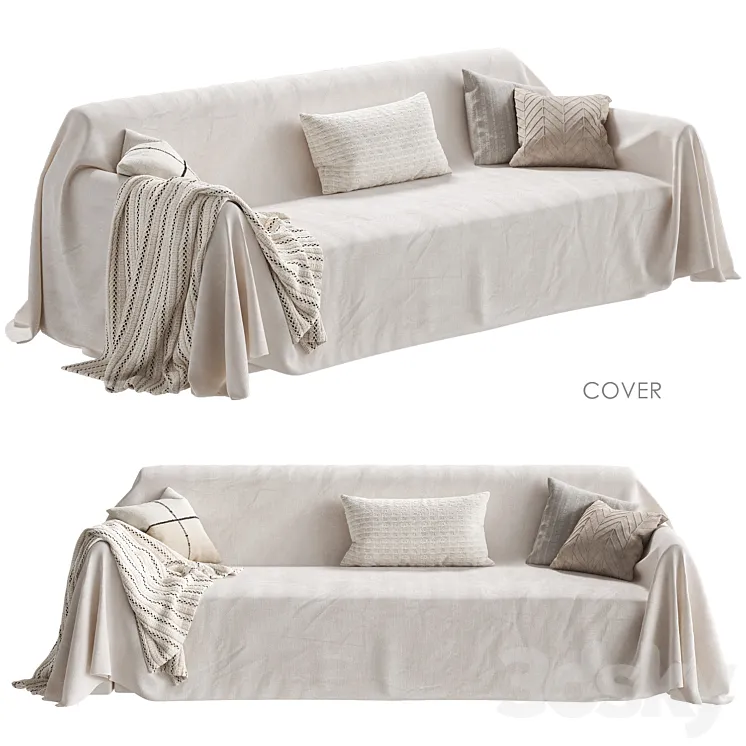 Zara Home Sofa cover 3DS Max Model