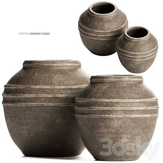 Zara Home – Striped Ceramic Vases 3ds Max