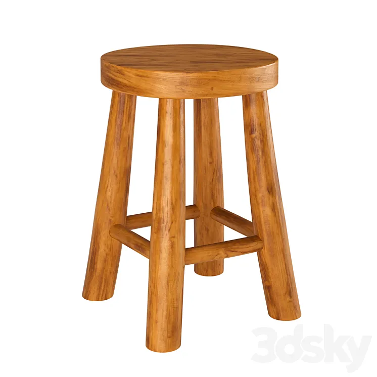 Zara Home Teak Stool 3DS Max