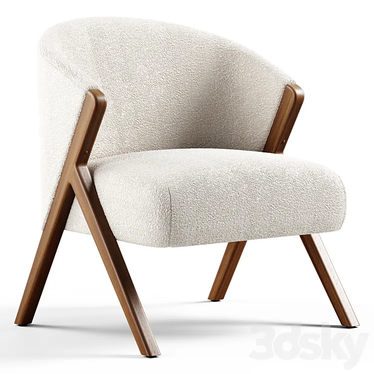 Zara Home – The armchair upholstered in boucle fabric 3DS Max