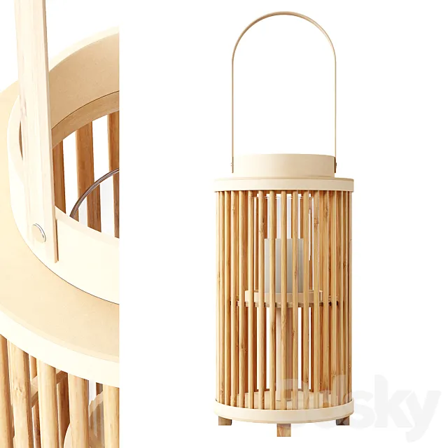 Zara Home – The bamboo decorative candle lantern 3ds Max