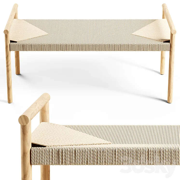 Zara Home – The braided bench – Large 3DS Max