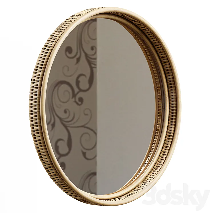 Zara Home – The circular rotang mirror in the frame – Large 3DS Max