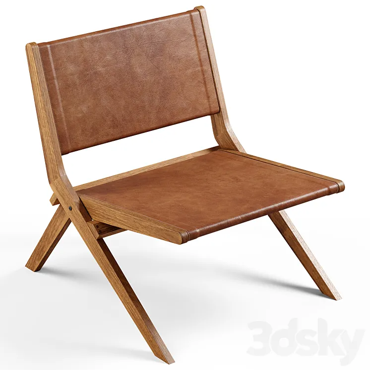 Zara Home – The leather folding chair 3DS Max