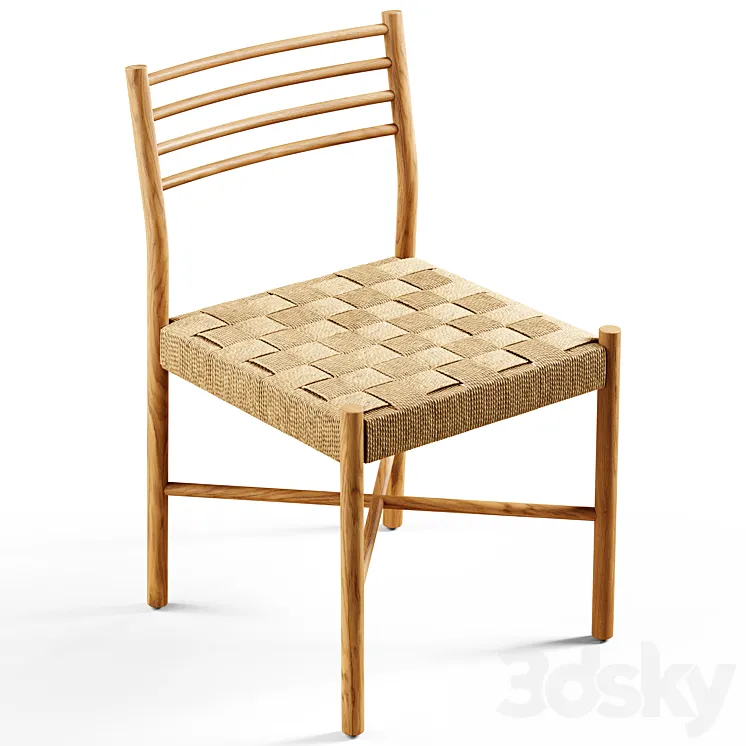 Zara Home – The oak chair with wicker seat 3DS Max