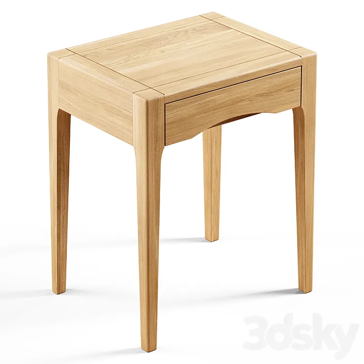 Zara Home – The oak wood bedside table with drawer 3DS Max