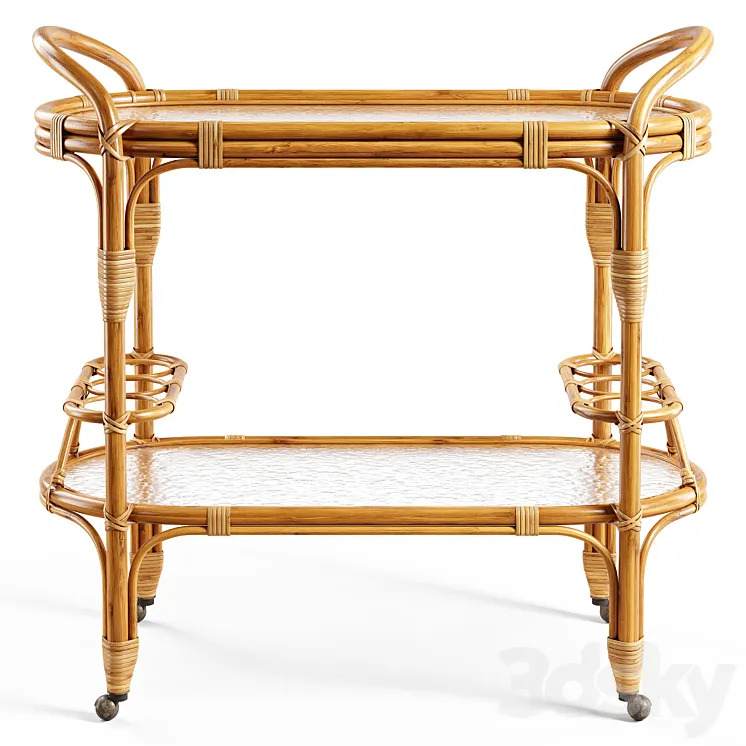 Zara Home – The rattan service table on wheels 3DS Max