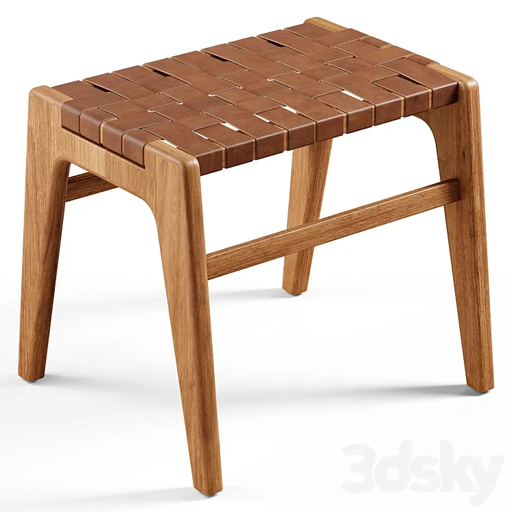 Zara Home – The stool with leather seat 3DS Max