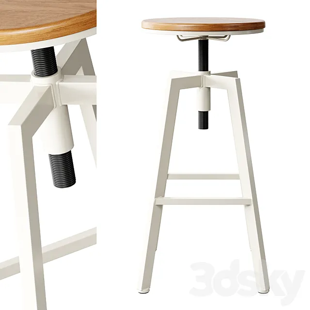 Zara Home – The wood and metal swivel stool 3DSMax File
